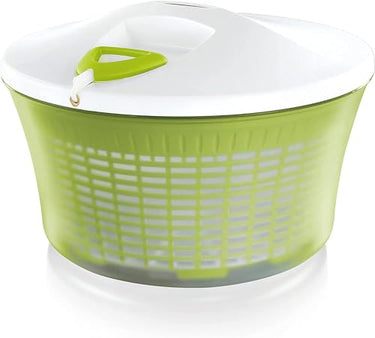 Leifheit Salad Spinner ComfortLine 5.5L capacity ø27cm bowl with right and left turning mechanism in the lid, salad dryer including salad bowl and sieve, dries salad effectively and gently on sale